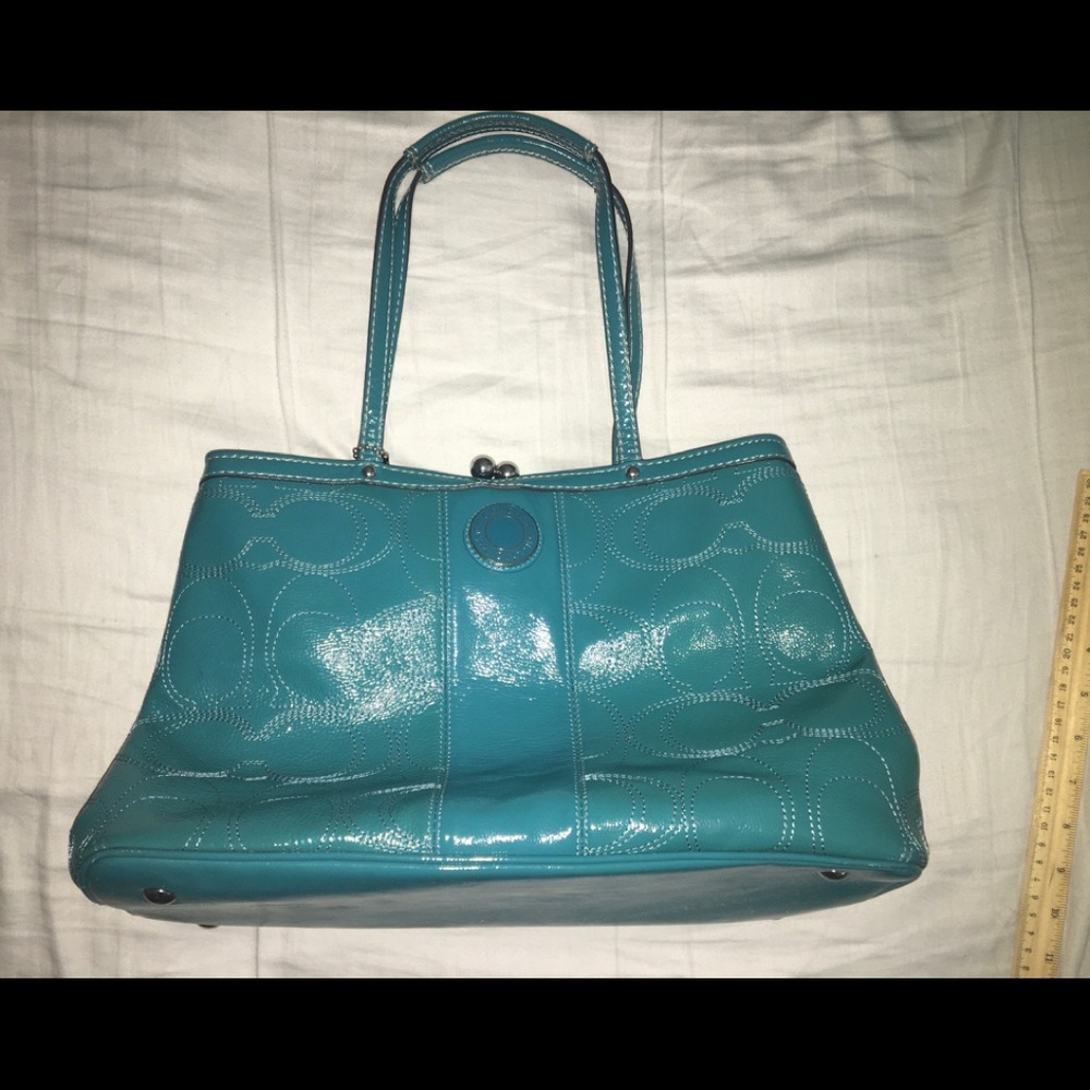 Like New Turquoise/Teal Coach Bag